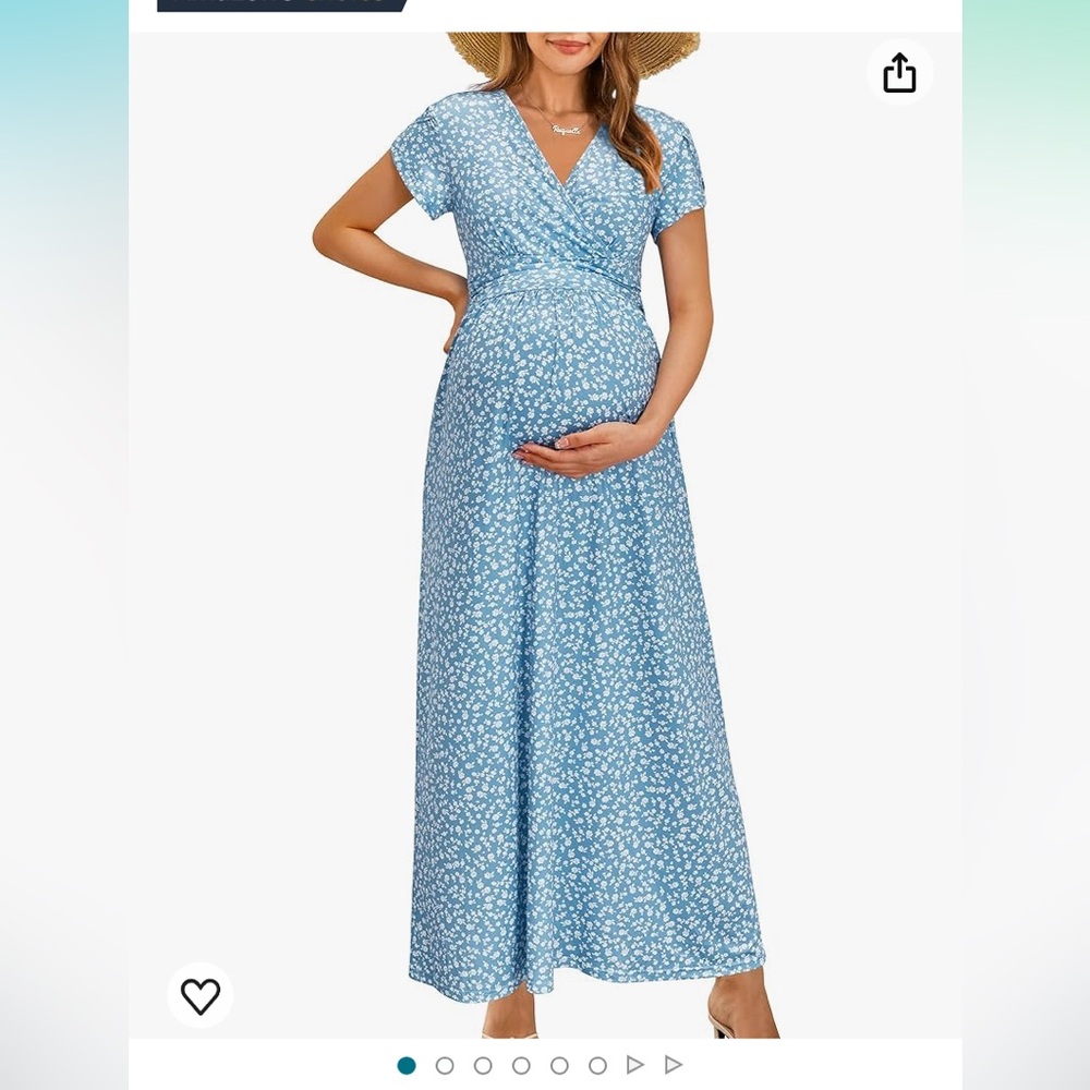 Elegant Blue and White Maxi Dress